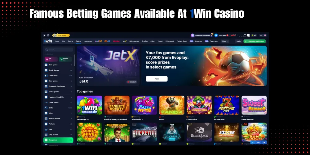 Famous Betting Games Available At 1Win Casino 